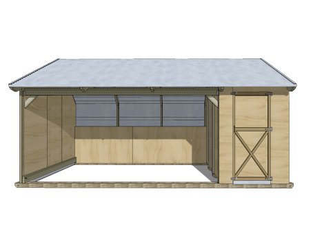 Horse Shelter with single tack shed - Outpost Buildings