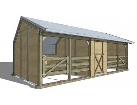 Horse Shelter with centre tackroom - Outpost Buildings
