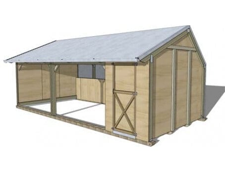 Horse Shelter with single Tackshed 7.2m - Outpost Buildings