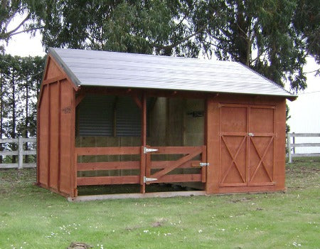 Horse Shelter with Double tack shed